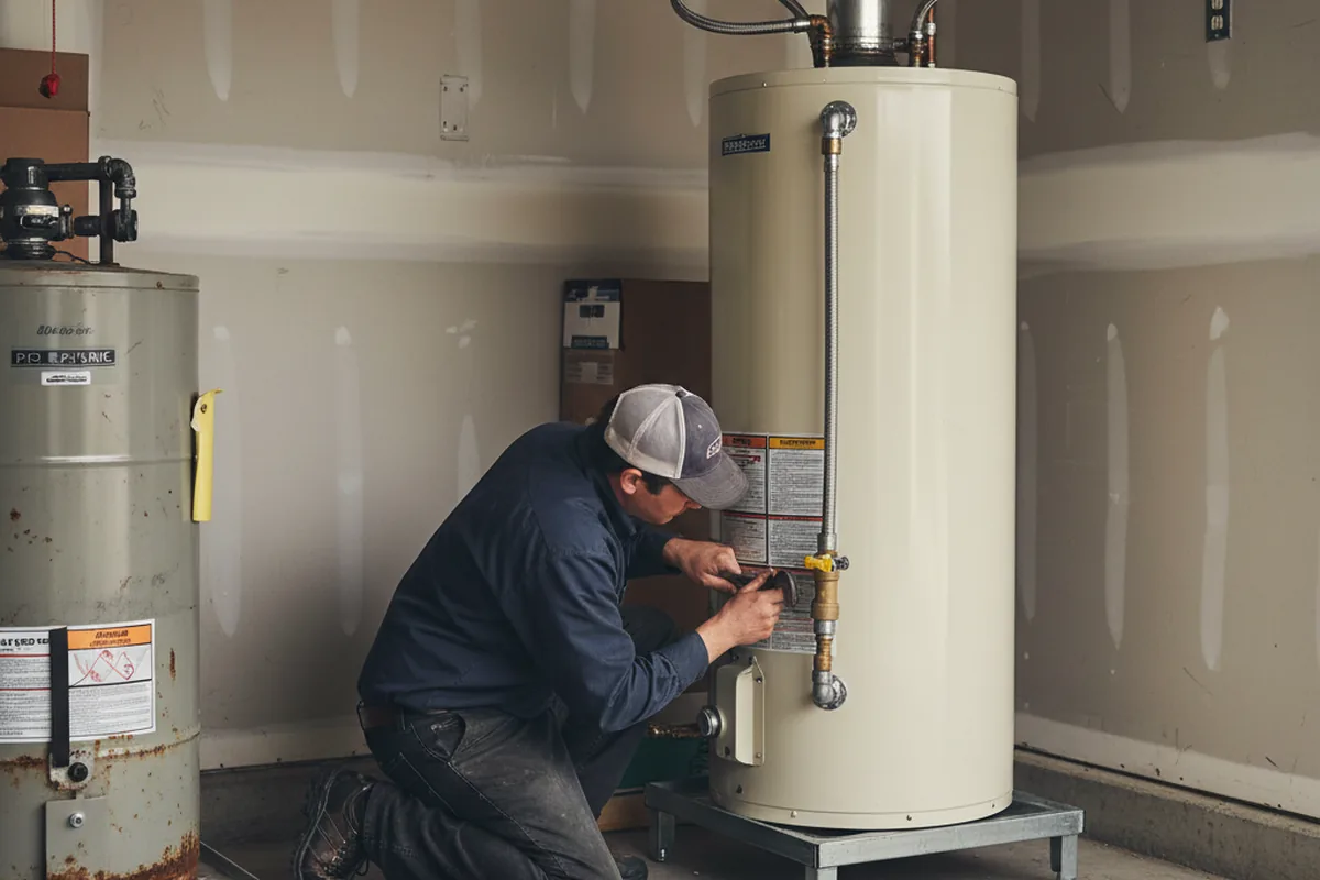 Water heater and shutoff valve replacement in Oolitic