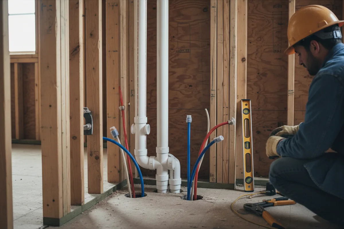 Drain and supply rough-in during Garbage Disposal Repair in Oolitic