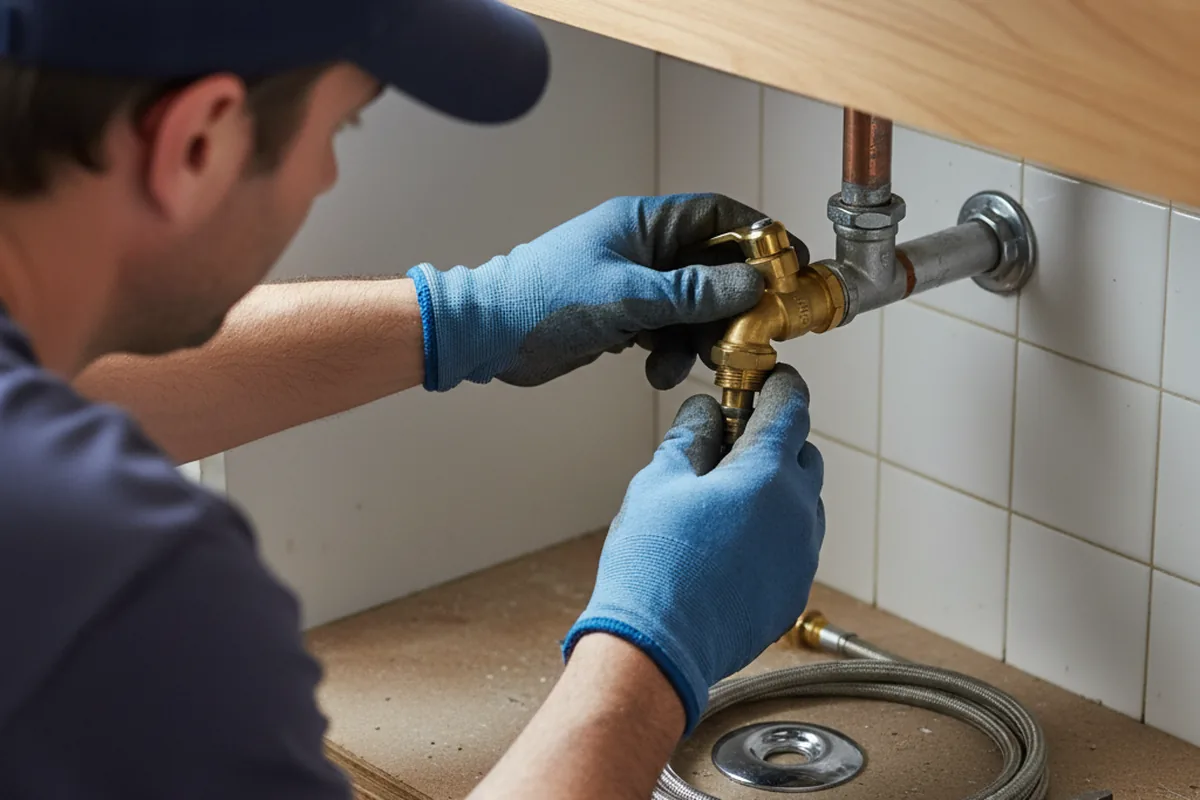 Shutoff valve and fitting work during Faucet and Fixture Repair in Oolitic
